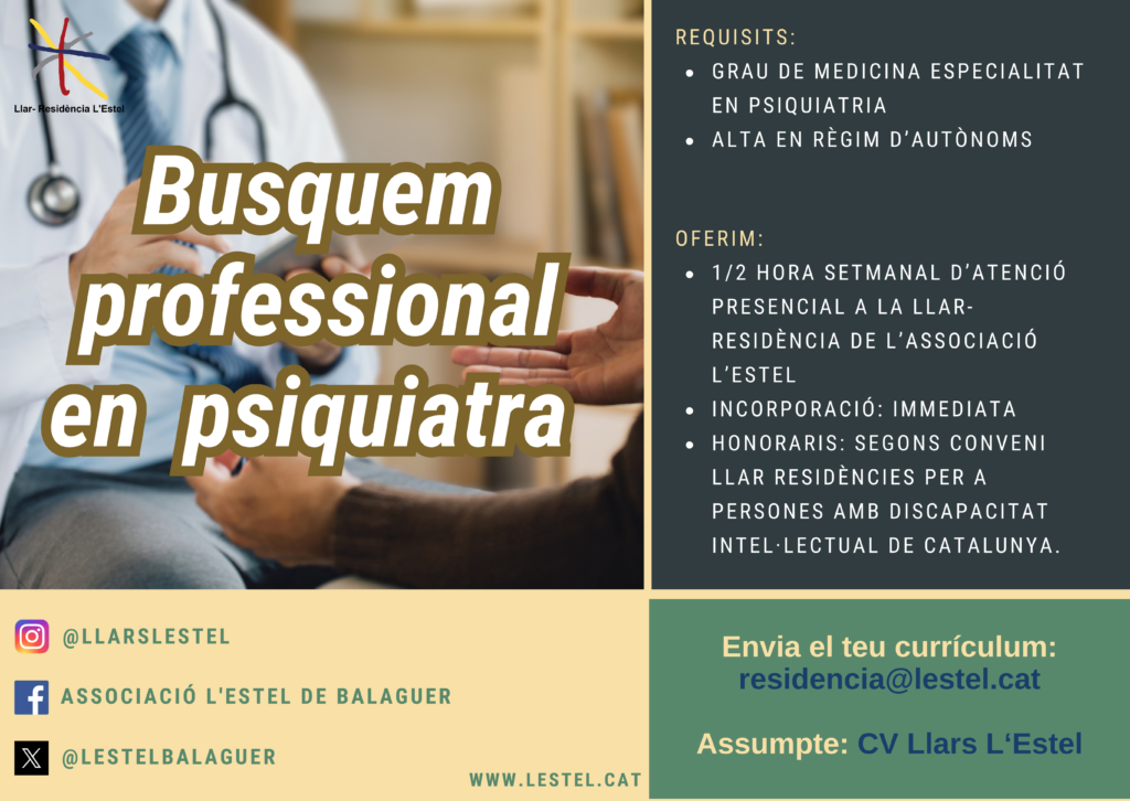 Psiquiatra. Vols treballar amb nosaltres